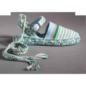 Amambaih Platform Espadrille Flats Blue Mosaic Size 37 US 6.5